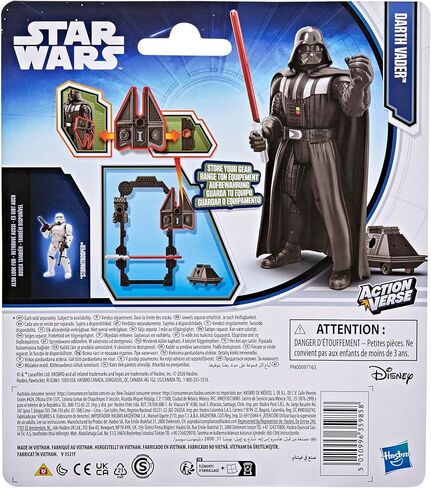 STAR WARS ActionVerse Darth Vader 4.5-Inch Action Figure & Accessories, Reusable Accessory Storage Rack, Toys for Boys & Girls Ages 4+ in Kuwait