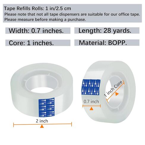 Transparent Tape 12 Pack Refills Rolls 3/4 x 1000 Inches, 1 inch Core, for Office, Home, School. in Saudi Arabia
