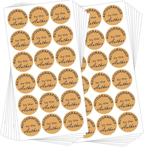 Autographed Label Stickers,1.2 inch Round Autographed by The Author Stickers Laminated Author Stickers (504 Pcs) in Saudi Arabia