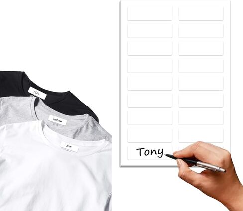 180 Pcs No-Iron Fabric Labels, Nursing Home Personalized Self-Adhesive Name Tags for Clothing, Waterproof Labels, Durable, Washable, for Home, School in Saudi Arabia