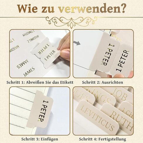 Laminated Bible Tabs, Gold Foil Embossed Lettering Bible Chapter Index Tabs for Women Men, Reposition Large Print Sticky Labels, Easy to Read and Apply, 75Chapters Labels for Easy Navigation in Kuwait