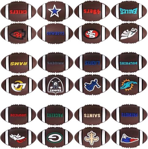24PCS 3D Rugby Silicone Focal Beads Sports American Football Silicone Focal Bead for Beadable Pen Keychain Making DIY Pen Beads Making(3D Sports) in Saudi Arabia