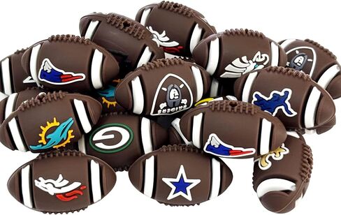24PCS 3D Rugby Silicone Focal Beads Sports American Football Silicone Focal Bead for Beadable Pen Keychain Making DIY Pen Beads Making(3D Sports) in Saudi Arabia