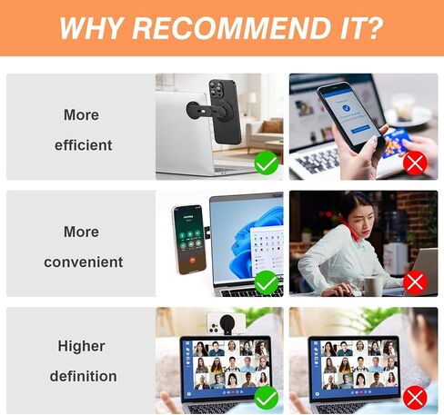 Magnetic Phone Holder for Laptop, 180° Adjustable MagSafe Monitor Side Mount for iPhone 17 Pro Max/16/15/14/13/12 & All, Slim Portable Foldable Computer Expansion Bracket (Black) in Saudi Arabia