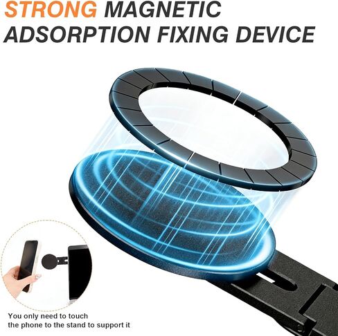 Magnetic Phone Holder for Laptop, 180° Adjustable MagSafe Monitor Side Mount for iPhone 17 Pro Max/16/15/14/13/12 & All, Slim Portable Foldable Computer Expansion Bracket (Black) in Saudi Arabia