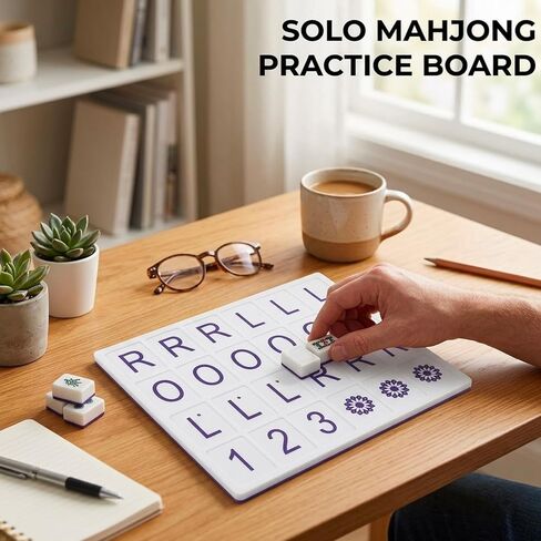 Solo Mahjong Board Practice, Purple Single Mahjong Practice Board for Individual Training, Compact Mahjong Solo Board for Home Use, Portable Single Player Mahjong Practice Board in Saudi Arabia