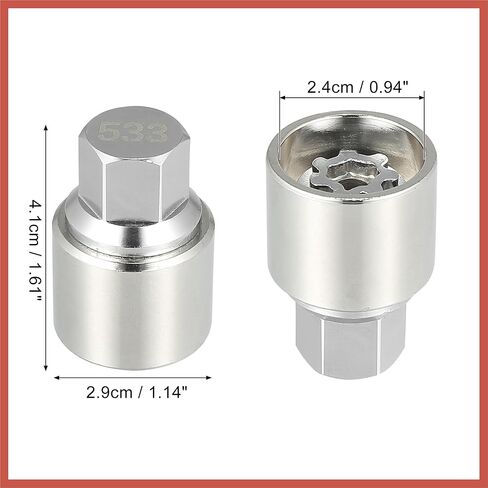 ACROPIX 533 Vehicle Wheel Lock Lug Nut Anti Theft Lug Nut Screw Removal Socket Key Wheel Lock Key for Volkswagen Touareg Scirocco Magotan Tiguan Car Parts in Kuwait