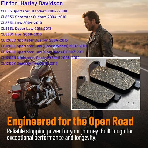 Front and Rear Brake Pads for Harley Davidson Sportster 1200 XL1200C Custom 2004-2013 /Sportster 883 SuperLow Custom/ XL1200L Sportster Low 2007-2011/XL883 XL883C Custom 2004-2010 XL883L XL883N in Saudi Arabia