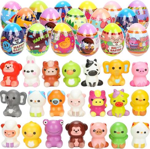 24 Pack Prefilled Easter Eggs with Slow Rising Squishy Toy Inside,Stress Relief Toys for Kids, Easter Basket Stuffers, Party Favors, Egg Hunt Fillers,Party Favor in Saudi Arabia