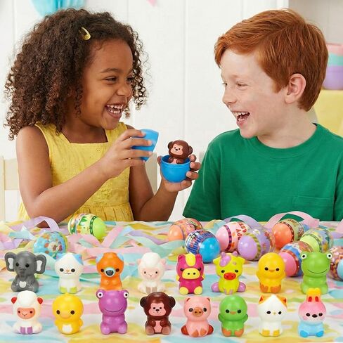 24 Pack Prefilled Easter Eggs with Slow Rising Squishy Toy Inside,Stress Relief Toys for Kids, Easter Basket Stuffers, Party Favors, Egg Hunt Fillers,Party Favor in Saudi Arabia