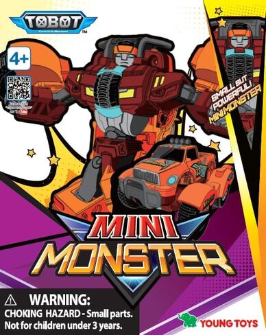 TOBOT GD, MINI Monster, Youngtoys Transforming Collectible Vehicle to Robot, Heroes Animation Character Toys for Kids 4 and up Transform Toys Cars, Mini Size 5-inch in Saudi Arabia