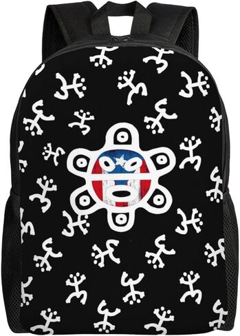 حقيبة ظهر GTEVUTS Puerto Rico Classic Taino للرجال والنساء - هدايا بورتوريكو - حقيبة كمبيوتر محمول سوداء أنيقة للسفر والتخييم والعمل في الهواء الطلق، 15 بوصة، أسود in Kuwait