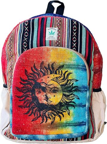 Gurkha Handmade Unique design Himalayan Hemp Backpack 17 IN Large Backpack Hippie, Festival, Hiking & Tablet Bag - Handmade in Mt. Everest Country Nepal in Saudi Arabia