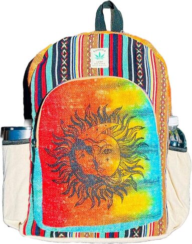 Gurkha Handmade Unique design Himalayan Hemp Backpack 17 IN Large Backpack Hippie, Festival, Hiking & Tablet Bag - Handmade in Mt. Everest Country Nepal in Saudi Arabia