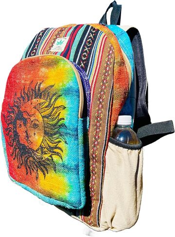 Gurkha Handmade Unique design Himalayan Hemp Backpack 17 IN Large Backpack Hippie, Festival, Hiking & Tablet Bag - Handmade in Mt. Everest Country Nepal in Saudi Arabia