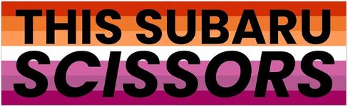 This Subaru Scissors Funny Ironic Gen Z Unhinged Meme Bumper Magnet Sticker Car Vehicle Vinyl Decal for New Drivers and Adults in Kuwait