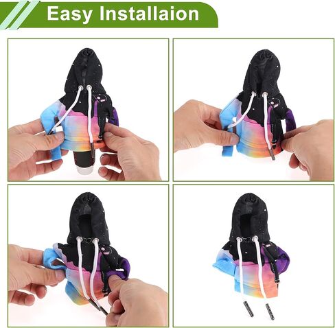 Universal 11x15.5cm/4.33"x6.1" Gear Shift Knob Cover Decoration Stick Shifting Handle Protector Polyester 1 Pc Skeleton Hoodie Style Flower Black in Kuwait