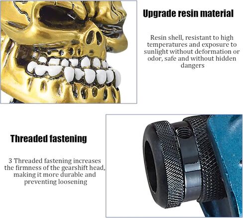 Skull Car Gear Shift Knob, Big Tooth Skull Vehicle Gear Stick Shifter Handle with Adapters, Auto Automatic Manual Transmissions Shifting Lever, Universal Fit (Yellow) in Kuwait