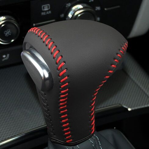 Compatible with Audi 2012-2018 A4 A5 A6 A7 Q5 Hand Sewing DIY Stitched Car Leather Gear Shift Knob Cover Anti-Slip Breathable Shift Knob Protector in Kuwait