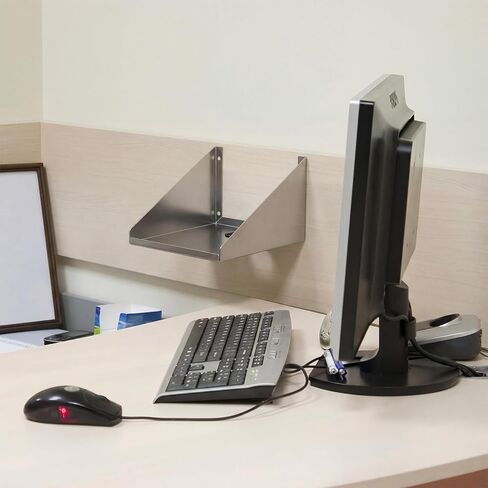 Hicarer Wall Mounted Pos Printer Shelf 7" x 10" x 5.5" Stainless Steel Receipt Ticket Printer Stand for Restaurant Cafe Retail Pos System, with Wire Take-up Hole in Kuwait