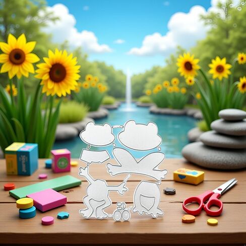 Silver Frogs Metal Cutting Die Template Paper Cards Cutting Dies Cut Stencils for Card Making Book Tag，Die-Cutting and Embossing,Scrapbooking Die-Cuts in Kuwait