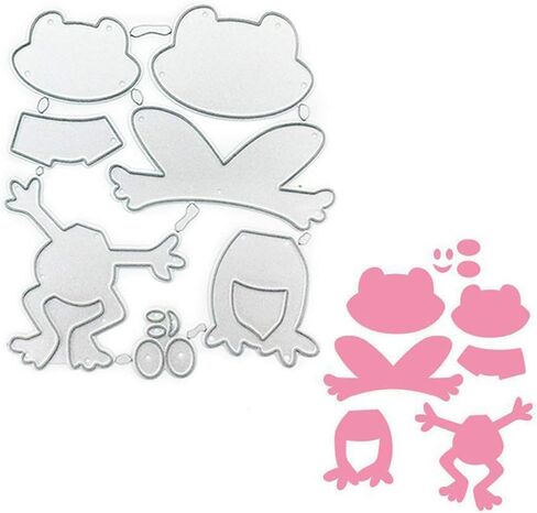 Silver Frogs Metal Cutting Die Template Paper Cards Cutting Dies Cut Stencils for Card Making Book Tag，Die-Cutting and Embossing,Scrapbooking Die-Cuts in Kuwait