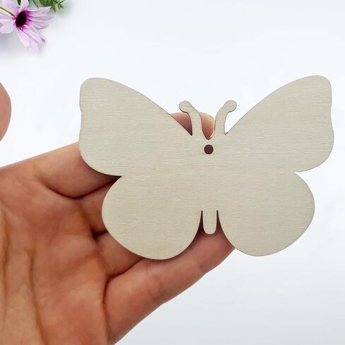 30 Pack 4 Inch Butterfly Unfinished Wooden Butterfly Blank Wood Insect Shaped Slices Cutouts for Birthday DIY Painting Tags Wedding Home Decorations in Saudi Arabia