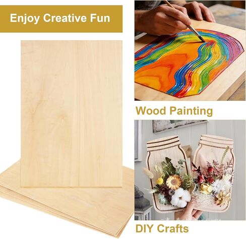 25Pcs 16 x 12 x 1/16 Inch Basswood Sheets, Unfinished Basswood Sheets, Plywood Sheet for Arts and Crafts, Painting, Pyrography, Wood Engraving, Wood Burning, Laser, Architectural Models in Kuwait
