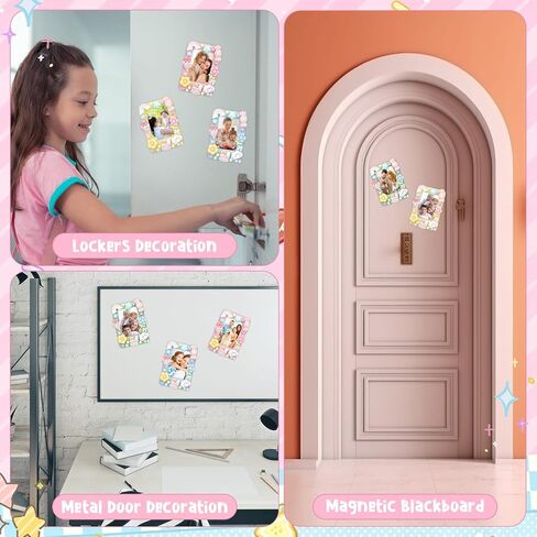 SiliFine 69 Pcs DIY Wooden Picture Frame Craft Kits with 12 Unfinished Mini Magnetic Photo Frame 6 Colors Whipped Cream Glue 51 Summer Theme Decor for DIY Phone Case Fridge Decor(Rainbow Colors) in Kuwait