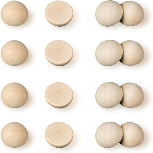 Meetppy 100pcs Half Wood Balls 1 Inch Unfinished Natural Half Ball Split Wood Balls for DIY Projects and Craft Supplies in Saudi Arabia