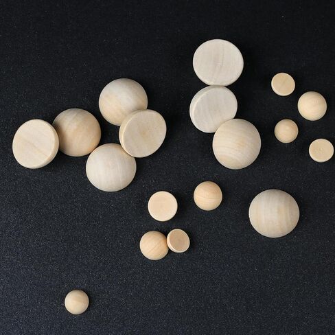 Meetppy 100pcs Half Wood Balls 1 Inch Unfinished Natural Half Ball Split Wood Balls for DIY Projects and Craft Supplies in Saudi Arabia
