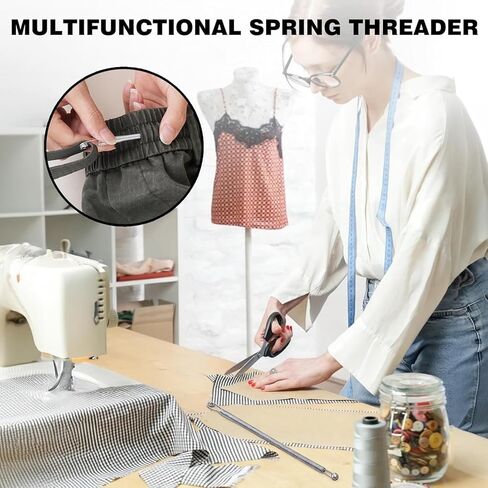 10 Pack Spring Drawstring Threader Tool, Metal Elastic Rope Threading Clip, Easy Threading Tool for Hoodies Pants Bags Drawstring Replacement in Kuwait