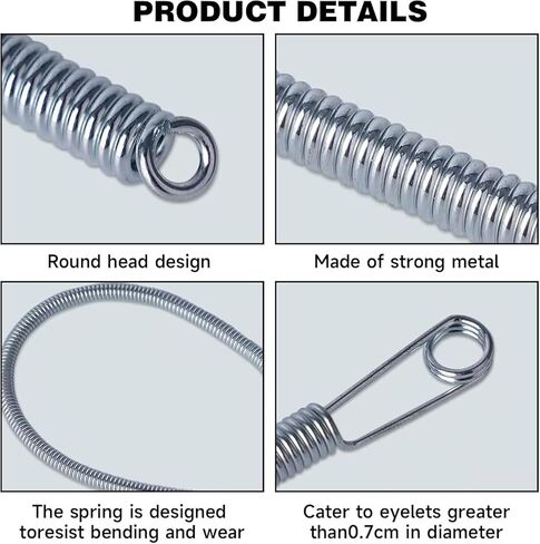 10 Pack Spring Drawstring Threader Tool, Metal Elastic Rope Threading Clip, Easy Threading Tool for Hoodies Pants Bags Drawstring Replacement in Kuwait