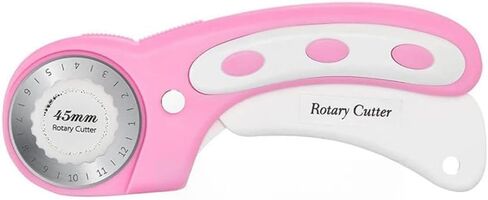 Rotary Cutter For Fabric, Ergonomic Handle Rolling Cutter with Safety Lock for Fabric, Leather, Crafting, Sewing, Quilting, Fabric Rotary Cutter Perfect for Left & Right Hand (Pink) in Saudi Arabia