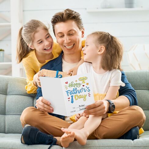 بطاقة عيد الأب للأب والجد والعم مع مغلفات، حرف عيد الأب للأطفال، بطاقة كتابة هدية للأب من الابن والابن. (أب in Kuwait