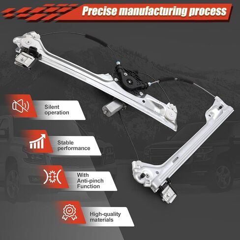 Power Window Regulator with Motor Compatible with 2015-2020 Cadillac Escalade/for GMC Chevy Silverado 2500 HD 3500 HD Suburban Tahoe/Steel/Silvery (751-725) in Saudi Arabia