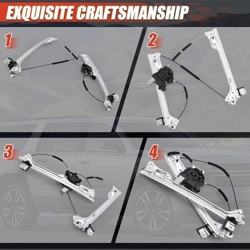 Power Window Regulator with Motor Compatible with 2015-2020 Cadillac Escalade/for GMC Chevy Silverado 2500 HD 3500 HD Suburban Tahoe/Steel/Silvery (751-725) in Saudi Arabia
