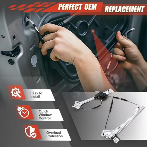 Power Window Regulator with Motor Compatible with 2015-2020 Cadillac Escalade/for GMC Chevy Silverado 2500 HD 3500 HD Suburban Tahoe/Steel/Silvery (751-725) in Saudi Arabia