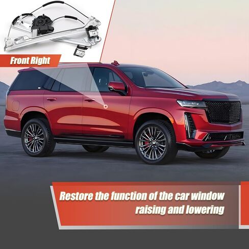 Power Window Regulator with Motor Compatible with 2015-2020 Cadillac Escalade/for GMC Chevy Silverado 2500 HD 3500 HD Suburban Tahoe/Steel/Silvery (751-725) in Saudi Arabia