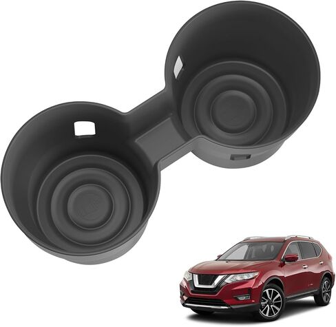 smabee Center Console Cup Holder Insert for Nissan Rogue T33 2021-2025 2026 Accessories Cup Holder Insert TPE Interior Black in Kuwait