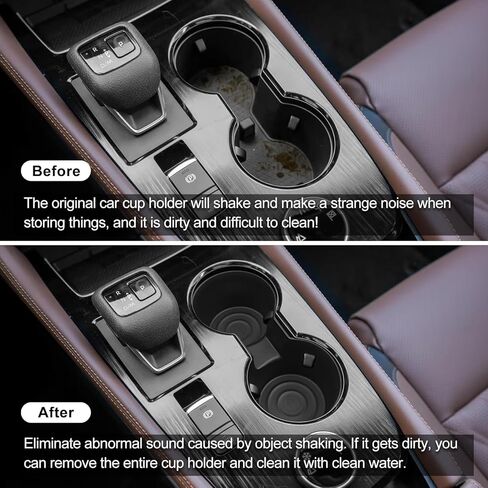 smabee Center Console Cup Holder Insert for Nissan Rogue T33 2021-2025 2026 Accessories Cup Holder Insert TPE Interior Black in Kuwait