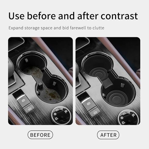 smabee Center Console Cup Holder Insert for Nissan Rogue T33 2021-2025 2026 Accessories Cup Holder Insert TPE Interior Black in Kuwait