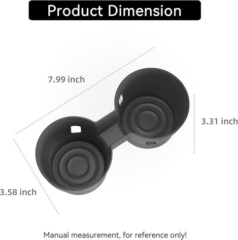 smabee Center Console Cup Holder Insert for Nissan Rogue T33 2021-2025 2026 Accessories Cup Holder Insert TPE Interior Black in Kuwait