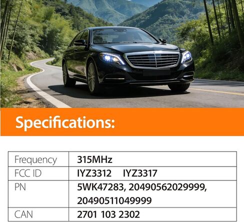 Keyless Key Fob Remote Control Replacement for 1997-2016 Mercedes Benz C CL E G GL ML R S Class IYZ3312 IYZ3317 315MHz 4 Buttons in Saudi Arabia
