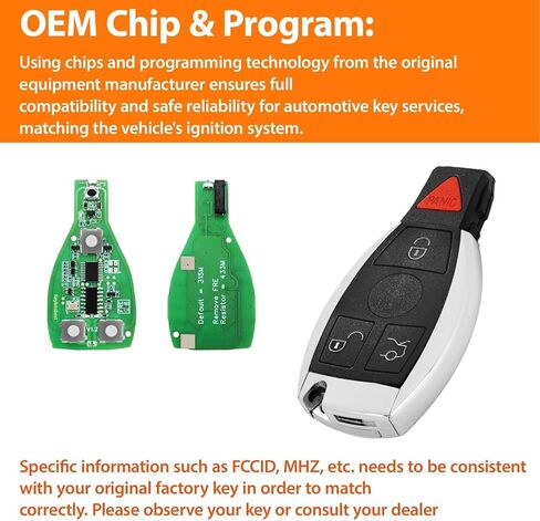 Keyless Key Fob Remote Control Replacement for 1997-2016 Mercedes Benz C CL E G GL ML R S Class IYZ3312 IYZ3317 315MHz 4 Buttons in Saudi Arabia