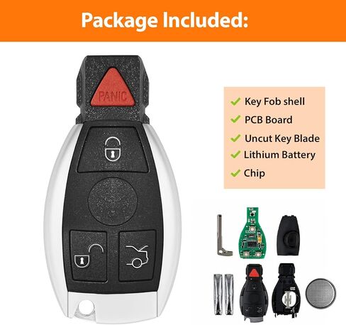 Keyless Key Fob Remote Control Replacement for 1997-2016 Mercedes Benz C CL E G GL ML R S Class IYZ3312 IYZ3317 315MHz 4 Buttons in Saudi Arabia