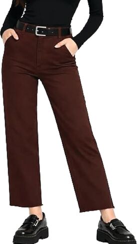 Dickies Womens Casual Pants - High Waisted Regular Fit Wide Leg Business Casual Ankle Pants for Women with Pockets in Saudi Arabia