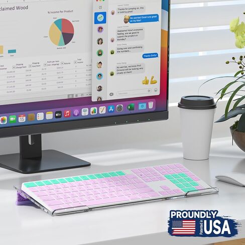 Ergonomic Computer Keyboard Stand - Adjustable Keyboard Riser Tilt Clear and Glitter Purple Acrylic Keyboard Tray Non-Slip Elevated Typing Key Board Holder Lift for Home Office Desk Accessories in Kuwait