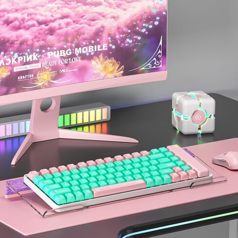 Ergonomic Computer Keyboard Stand - Adjustable Keyboard Riser Tilt Clear and Glitter Purple Acrylic Keyboard Tray Non-Slip Elevated Typing Key Board Holder Lift for Home Office Desk Accessories in Kuwait