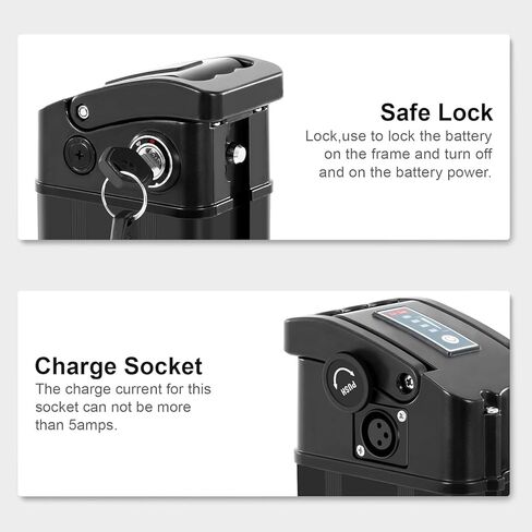 Yose Power Ebike Battery 36V 13Ah for 800W/ 750W/ 500W/ 350W/ 250W /100W Motor Electric Bicycle Compatible with Heybike for Cityscape 1.0 with BMS and Keys in Saudi Arabia